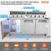 VEVOR Commercial Refrigerator, 72" Sandwich & Salad Prep Table, 17.73 Cu. Ft Stainless Steel Refrigerated Food Prep Station with 18 Pans, Cut Board