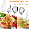 Vesteel 45-Piece Silverware Set with Serving Utensils, Stainless Steel Hammered Flatware Cutlery Set for 8 Include Forks Knives Spoons