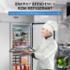 54" Wide Commercial Freezer 49 Cubic Feet Upright Freezer with 6 Adjustable Shelves