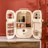HOMCOM Portable Skincare Fridge with LED Display, 12L Mini Fridge for Beauty, Makeup and Cosmetics, Small Refrigerator Cooler for Bedroom, Home Office