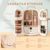 HOMCOM Portable Skincare Fridge with LED Display, 12L Mini Fridge for Beauty, Makeup and Cosmetics, Small Refrigerator Cooler for Bedroom, Home Office