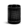 Aura Black Coffee Mugs with Grid design by HadiArts