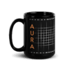Aura Black Coffee Mugs with Grid design by HadiArts