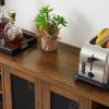 Industrial Wine Bar Cabinet with Liquor Storage, Sideboard featuring Wine Racks & Stemware Holder (55.12''w x 13.78''d x 30.31''h)