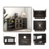 Industrial Wine Bar Cabinet with Liquor Storage, Sideboard featuring Wine Racks & Stemware Holder (55.12''w x 13.78''d x 30.31''h)