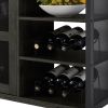 Industrial Wine Bar Cabinet with Liquor Storage, Sideboard featuring Wine Racks & Stemware Holder (55.12''w x 13.78''d x 30.31''h)