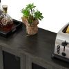 Industrial Wine Bar Cabinet with Liquor Storage, Sideboard featuring Wine Racks & Stemware Holder (55.12''w x 13.78''d x 30.31''h)