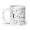 White Glossy Coffee Mugs Luxe with Geometric Design By HadiArts