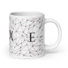 White Glossy Coffee Mugs Luxe with Geometric Design By HadiArts