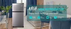 3.5Cu.Ft Compact Refrigerator Mini Fridge with Freezer, Small Refrigerator with 2 Door, 7 Level Thermostat Removable Shelves for Kitchen, Dorm