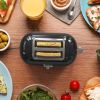 Toaster 2 Slice Retro Toaster Stainless Steel with 6 Bread Shade Settings and Bagel Cancel Defrost Reheat Function