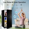 3.5Cu.Ft Compact Refrigerator Mini Fridge with Freezer, Small Refrigerator with 2 Door, 7 Level Thermostat Removable Shelves for Kitchen, Dorm