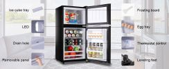 3.5Cu.Ft Compact Refrigerator Mini Fridge with Freezer, Small Refrigerator with 2 Door, 7 Level Thermostat Removable Shelves for Kitchen, Dorm