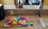 Colorful Pears Dish Drying Mat Absorbent Dish Drying Mat Pad for Kitchen Counter Dish Drainer Mat for Countertop, 14 x 21", Multicolor