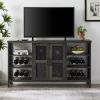 Industrial Wine Bar Cabinet with Liquor Storage, Sideboard featuring Wine Racks & Stemware Holder (55.12''w x 13.78''d x 30.31''h)