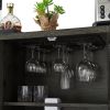 Industrial Wine Bar Cabinet with Liquor Storage, Sideboard featuring Wine Racks & Stemware Holder (55.12''w x 13.78''d x 30.31''h)