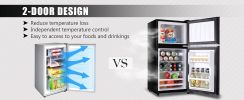 3.5Cu.Ft Compact Refrigerator Mini Fridge with Freezer, Small Refrigerator with 2 Door, 7 Level Thermostat Removable Shelves for Kitchen, Dorm